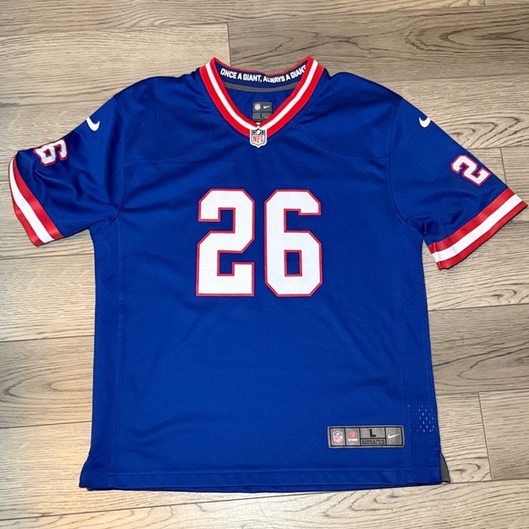 NIKE New York Giants Saquon Barkley NFL Jersey Kids Size Large 14-16 - Picture 5 of 11